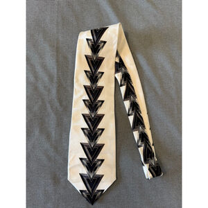 Ottimo Uomo art deco necktie cream/black